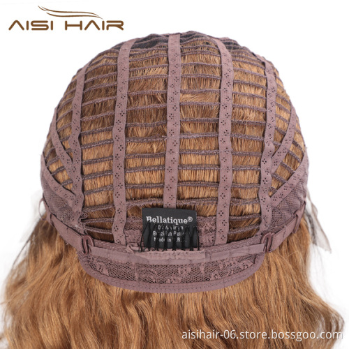 Aisi Hair Top Quality Short Bob Ombre Brown Swiss Lace Wigs Body Wave Brazilian Human Hair Lace Front Wigs For Black Women